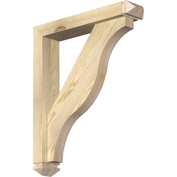 Ekena Millwork Funston Arts and Crafts Rough Sawn Bracket w/ Offset Brace, Douglas Fir, 4"W x 20"D x 24"H BKT0402X20X24FST03RDF - main